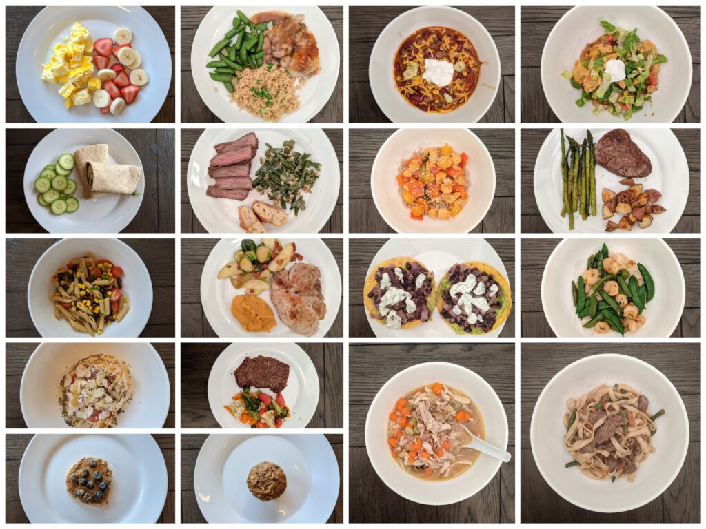 Image of 18 meals cooked at home 